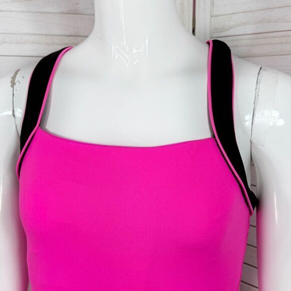 Victoria’s Secret Sport Athletic Workout Tank Top Neon Pink Black Small - Picture 5 of 11